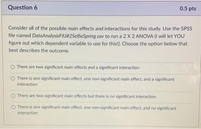 Solved Question 6 0.5 pts Consider all of the possible main | Chegg.com