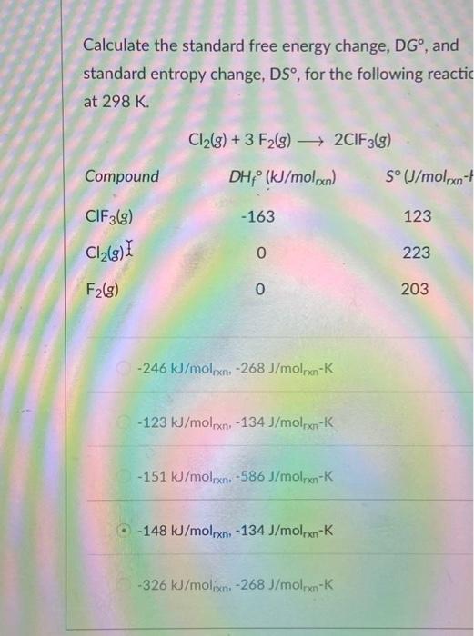 Solved Calculate The Standard Free Energy Change, DGº, And | Chegg.com