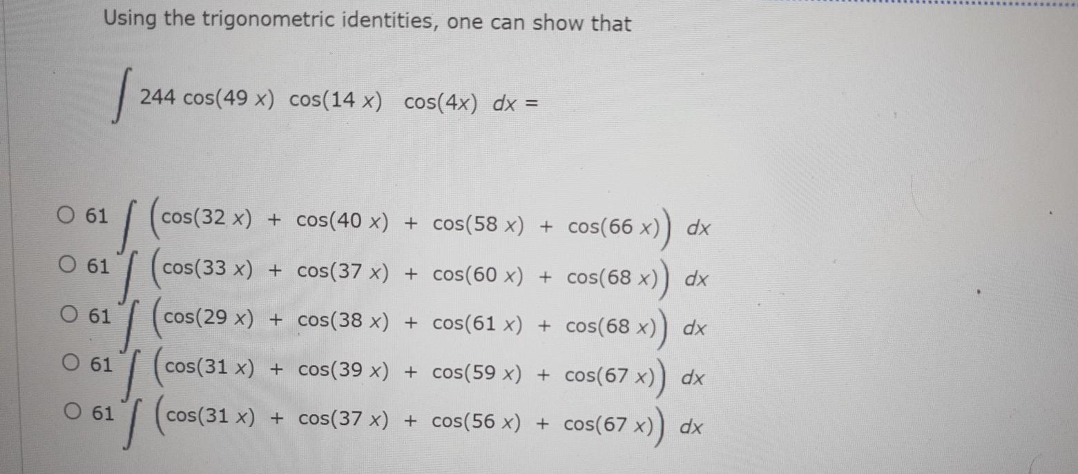 Solved Using the trigonometric identities, one can show that | Chegg.com