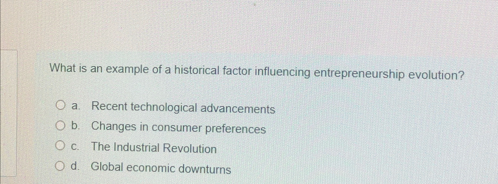 Solved What is an example of a historical factor influencing | Chegg.com