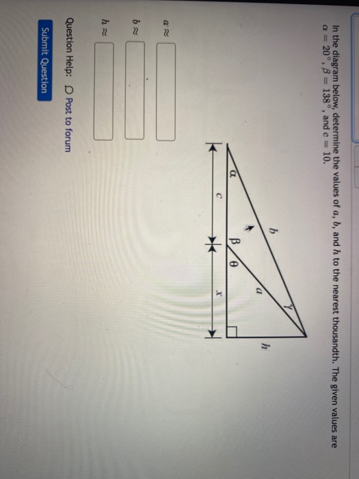 Solved In The Diagram Below, Determine The Values Of A, B, | Chegg.com