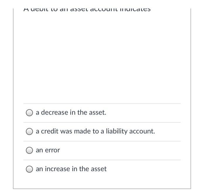 Solved Credits decrease assets and increase liabilities. | Chegg.com