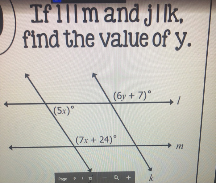 Solved If Lllm And Jlik Find The Value Of Y 6y 7 7 Chegg Com