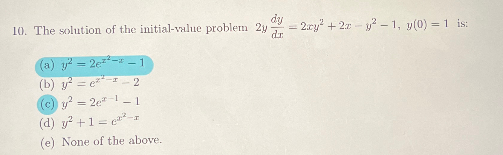 Solved The solution of the initial-value problem | Chegg.com
