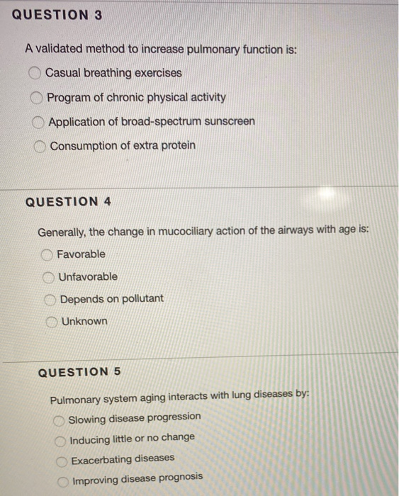 Solved QUESTION 3 A validated method to increase pulmonary | Chegg.com