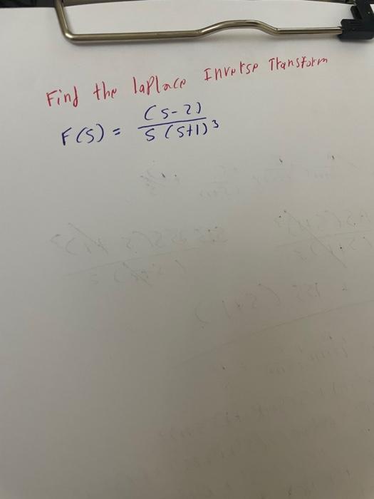 Solved Find the laplace Inversp Transform F(s)=s(s+1)3(s−2) | Chegg.com