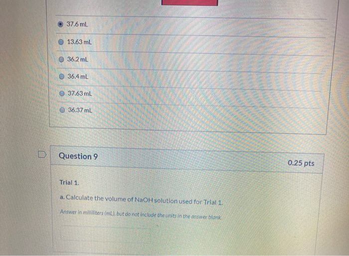 Solved Reading burets. Most data in the table above were