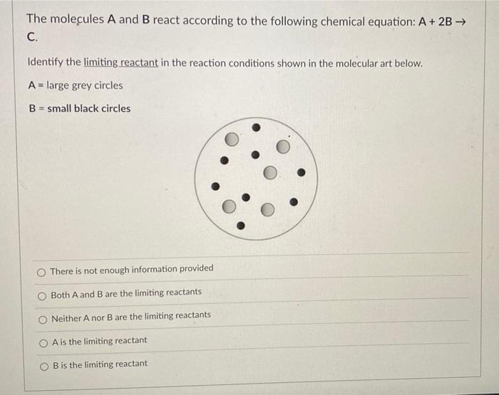 Solved The Molecules A And B React According To The | Chegg.com