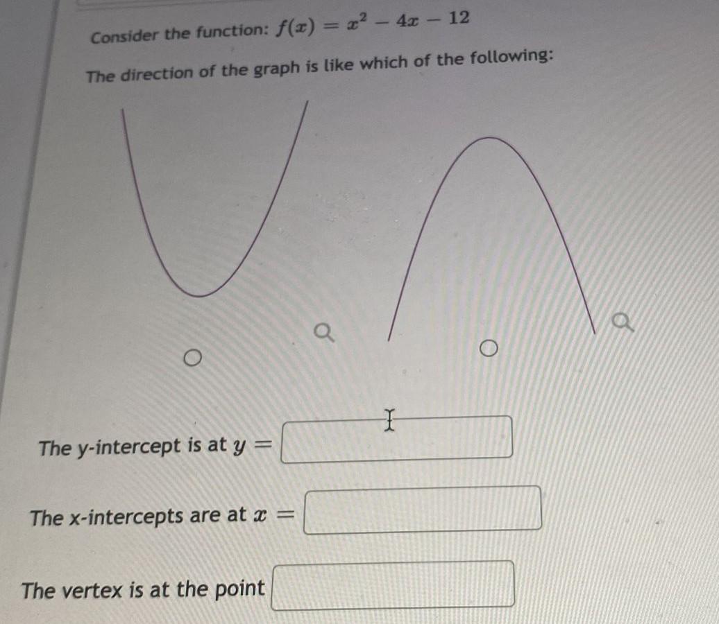 Solved Consider The Function F X X2 4x 12 The Chegg Com