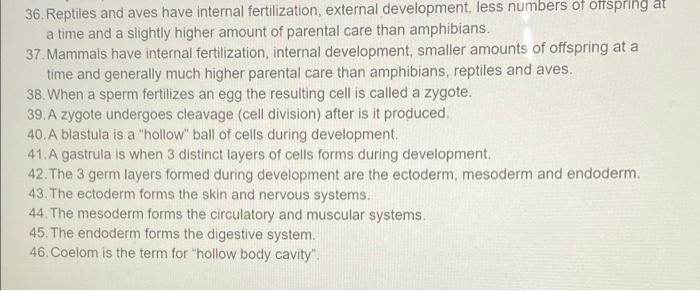 36. Reptiles and aves have internal fertilization, | Chegg.com