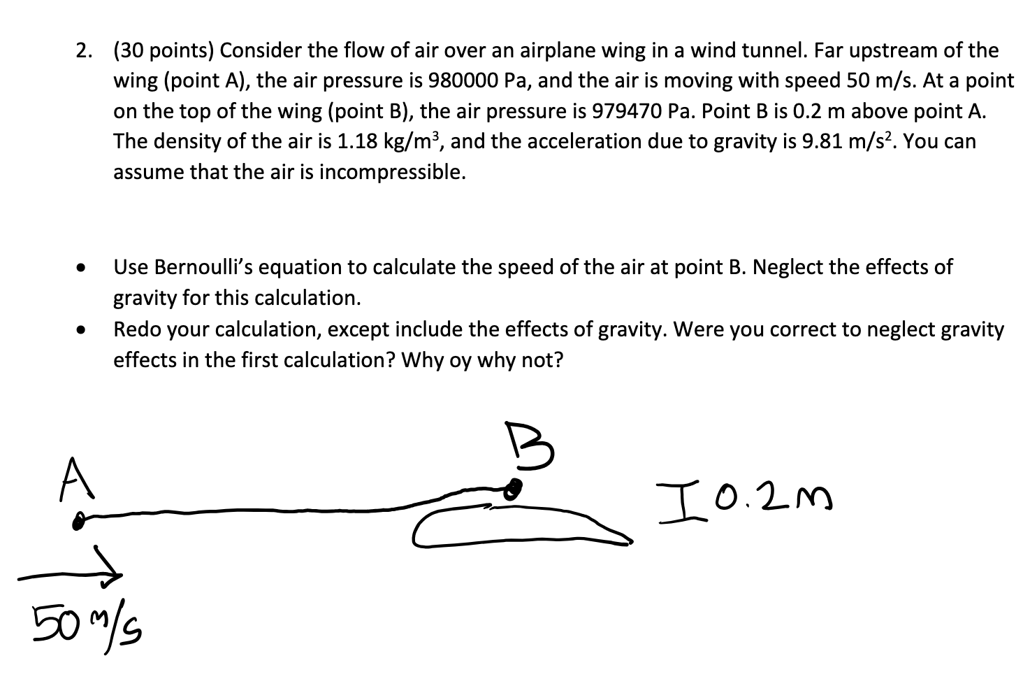 Solved (30 ﻿points) ﻿Consider the flow of air over an | Chegg.com