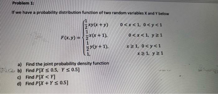 Solved Problem 1: If we have a probability distribution | Chegg.com