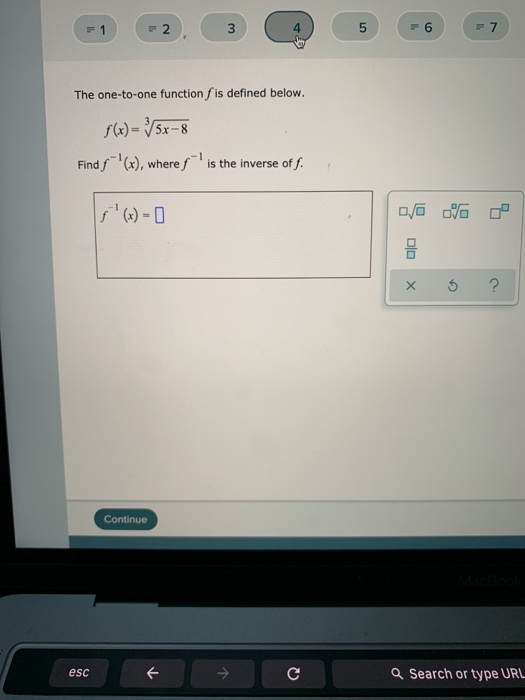 Solved The one-to-one function f is defined below. f(x) = | Chegg.com
