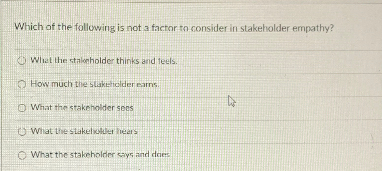 Solved Which of the following is not a factor to consider in | Chegg.com