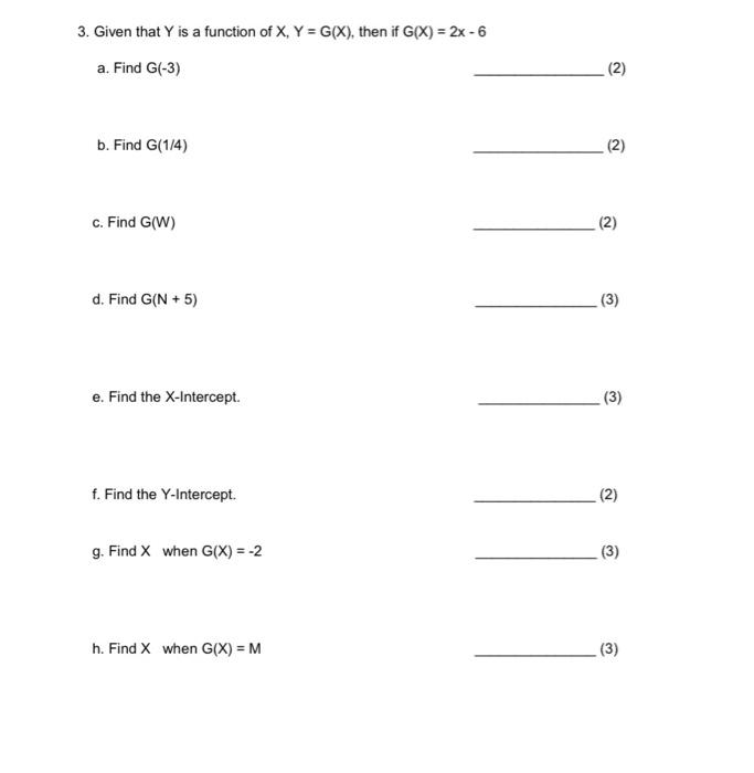 Solved 3 Given That Y Is A Function Of X Y G X Then Chegg Com