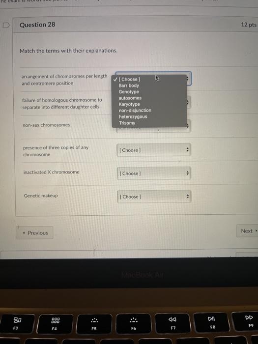 Solved ne X Question 28 12 pts Match the terms with their | Chegg.com