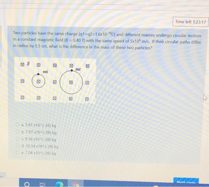 Solved Time left 1:23:17 Two particles have the same charge | Chegg.com