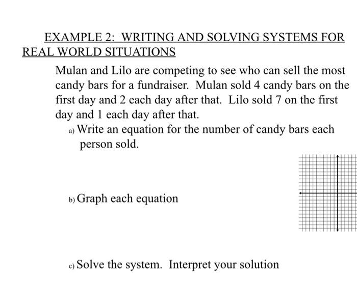 Solved EXAMPLES EXAMPLE 1: SOLVING SYSTEMS BY GRAPHING Graph | Chegg.com