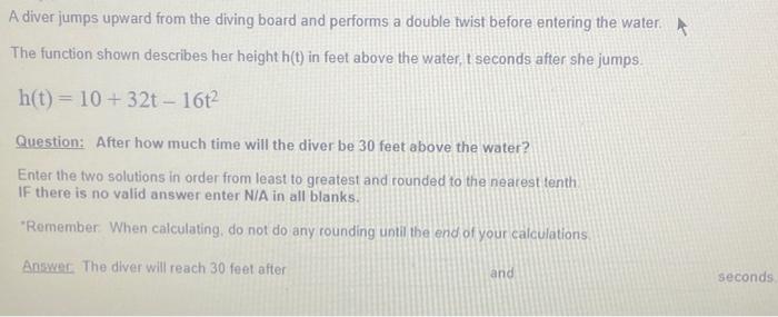 Solved A Diver Jumps Upward From The Diving Board And | Chegg.com