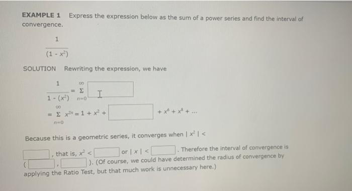 Solved EXAMPLE 1 Express the expression below as the sum of | Chegg.com