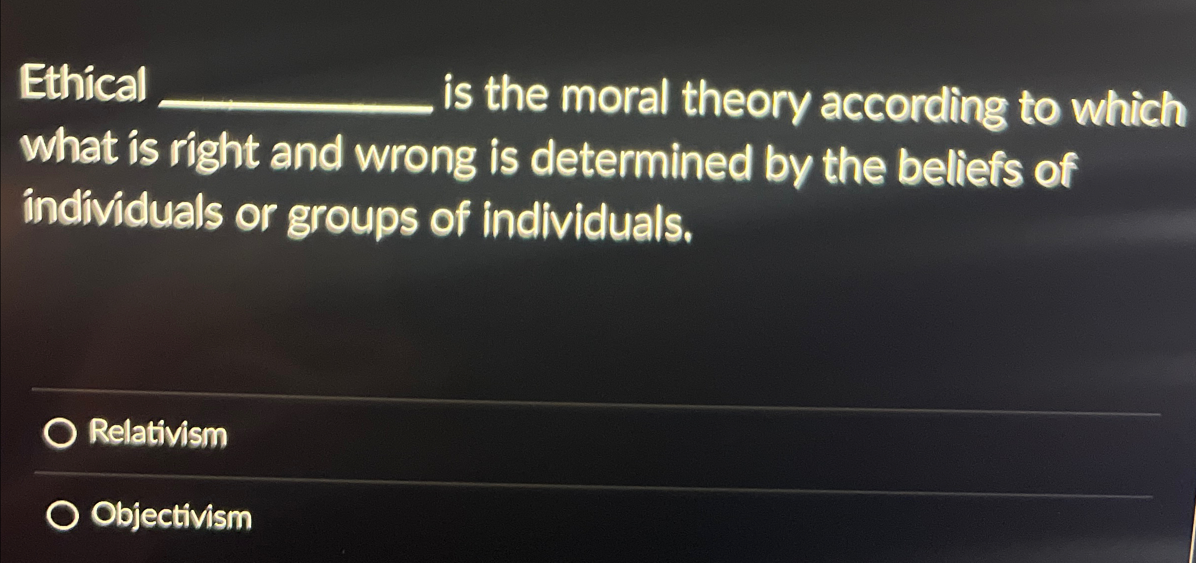 Solved Ethical q, ﻿is the moral theory according to which | Chegg.com