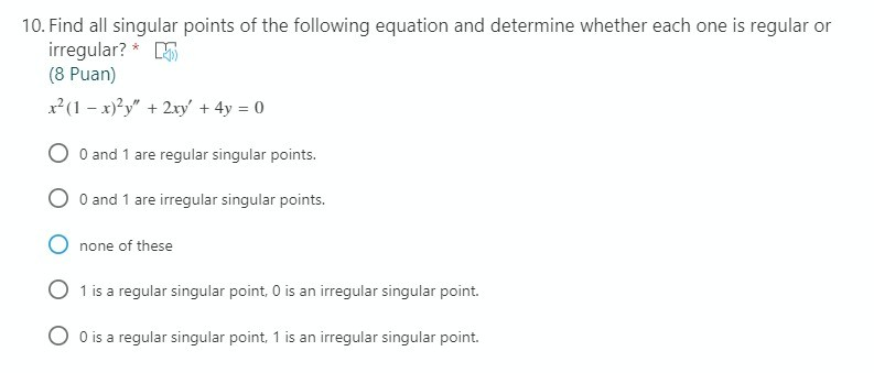 Solved 10. Find All Singular Points Of The Following | Chegg.com