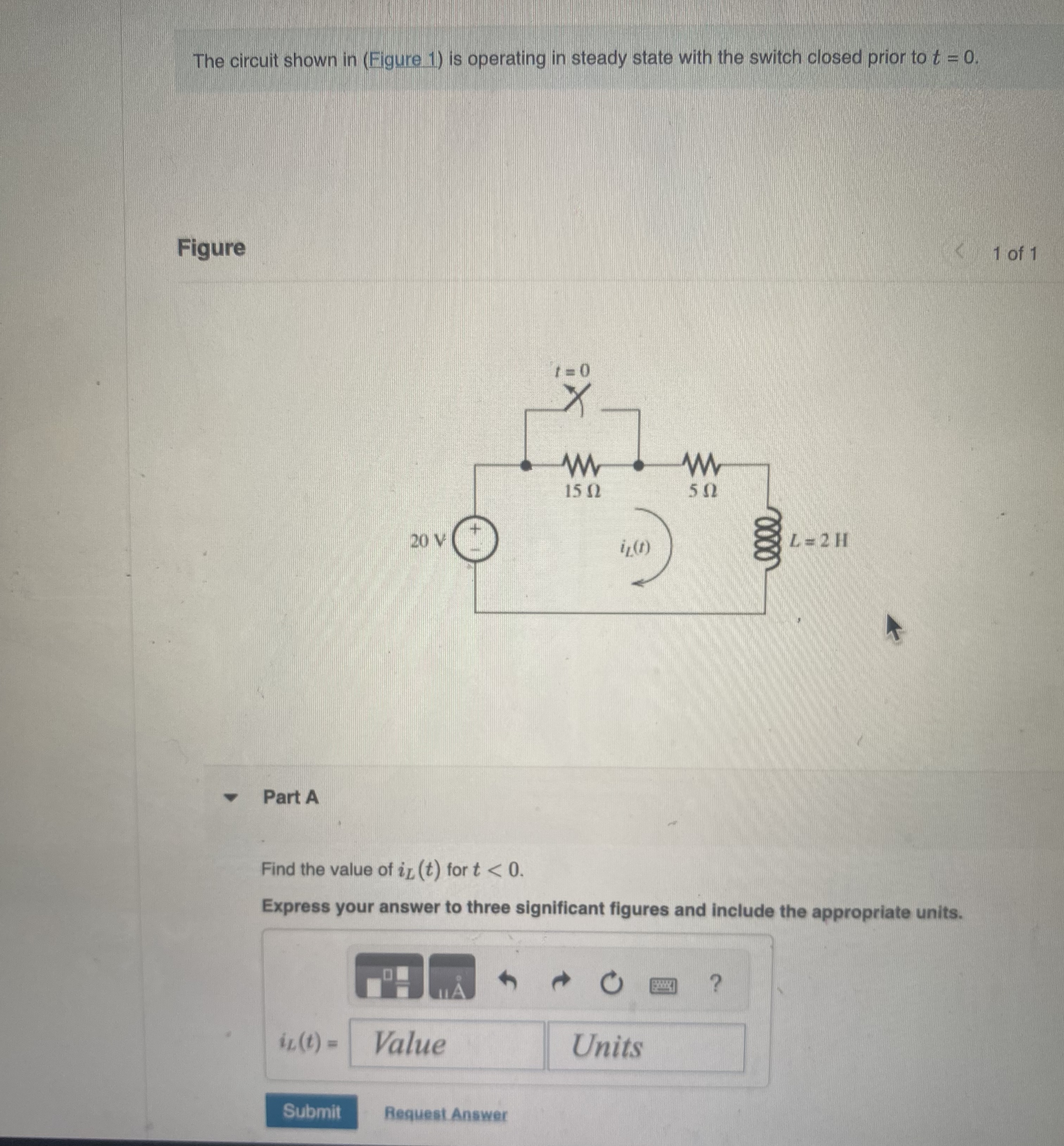 Solved The circuit shown in (Figure 1) ﻿is operating in | Chegg.com