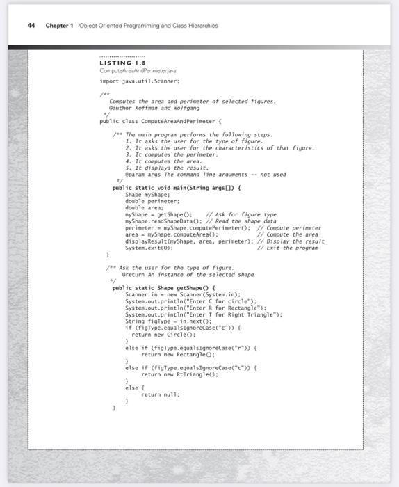 Solved Java Programming:Read the case study “A Shape Class | Chegg.com