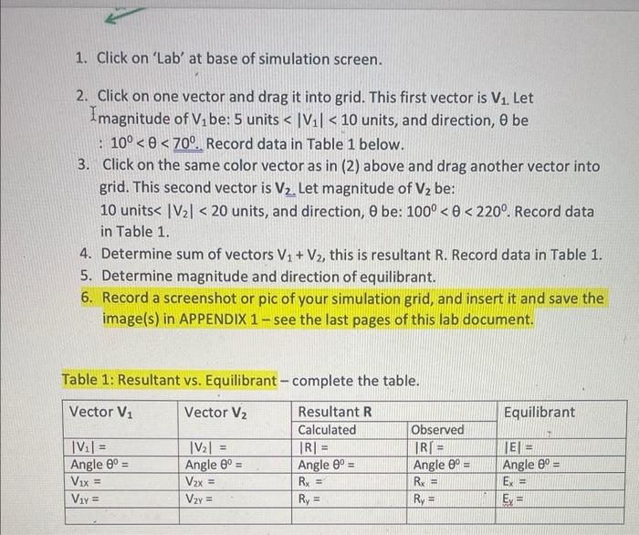 Solved Part II: Exploring Two Dimensional Vectors 1. 'Click | Chegg.com