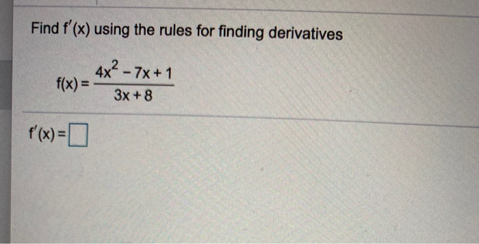 Solved Find the derivative of the following function by | Chegg.com