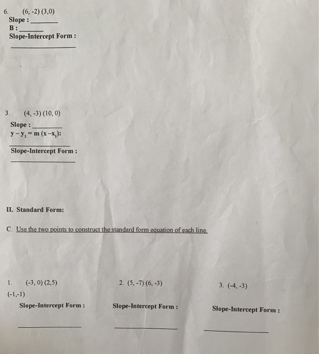 2x 3y 6 0 in slope intercept form