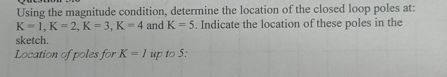 Solved Using the magnitude condition, determine the location | Chegg.com