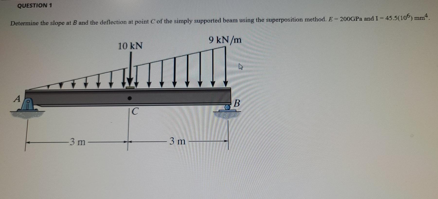 Solved QUESTION 1 Determine The Slope At B And The | Chegg.com