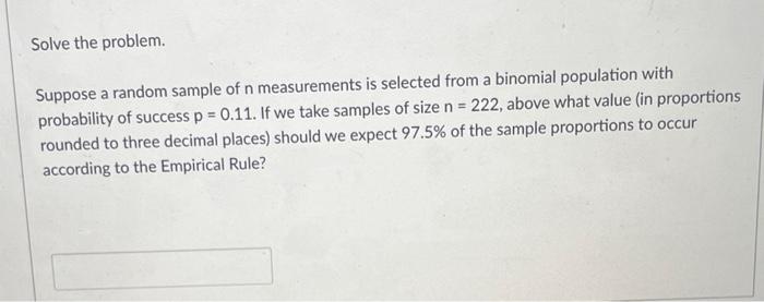 Solved Suppose a random sample of n measurements is selected | Chegg.com