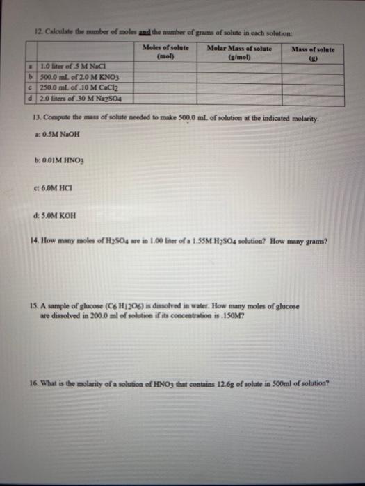 how to find moles of solute from grams
