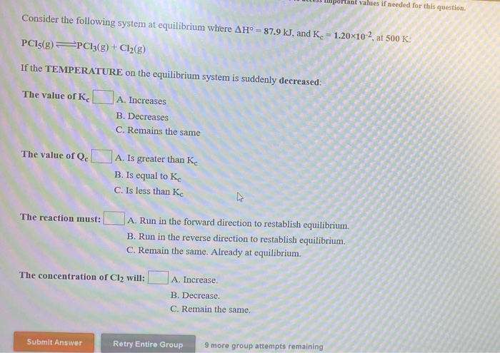 Solved Consider the following system at equilibrium where | Chegg.com