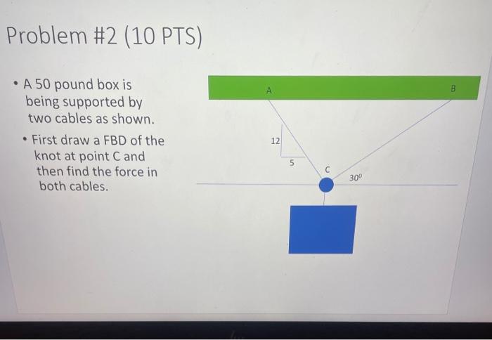 Solved Problem #2 (10 PTS) • A 50 Pound Box Is Being | Chegg.com