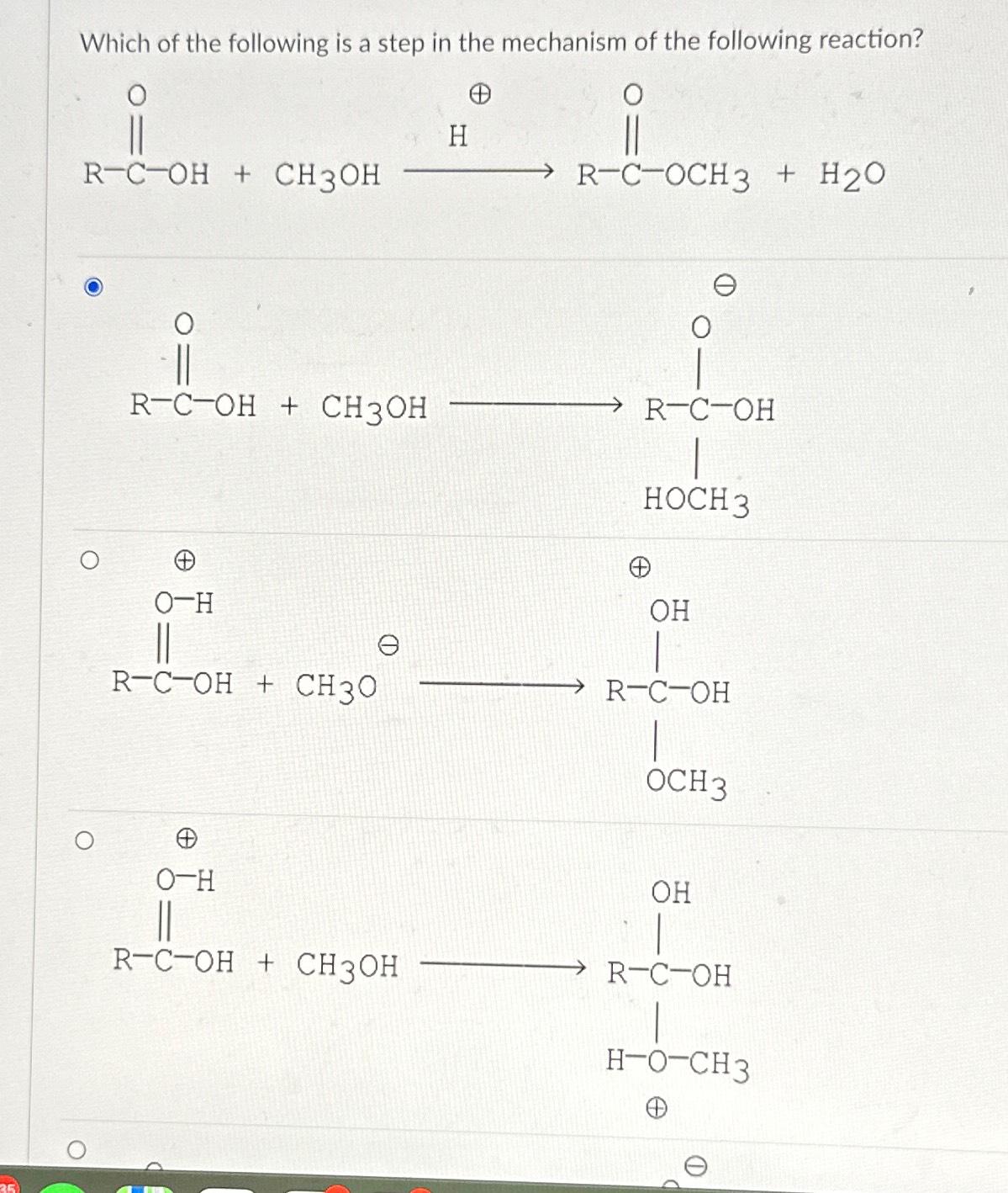 Solved Which of the following is a step in the mechanism of | Chegg.com