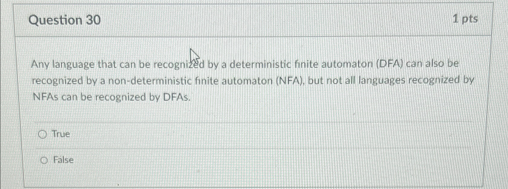 Solved Question 301 ﻿ptsAny language that can be recognized