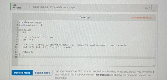 Solved LAB ACTIVITY 1 #include 2 Using Namespace Std; 3 4 | Chegg.com