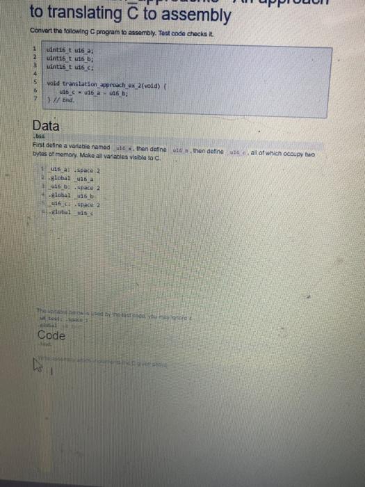 to translating C to assembly Convert the following | Chegg.com