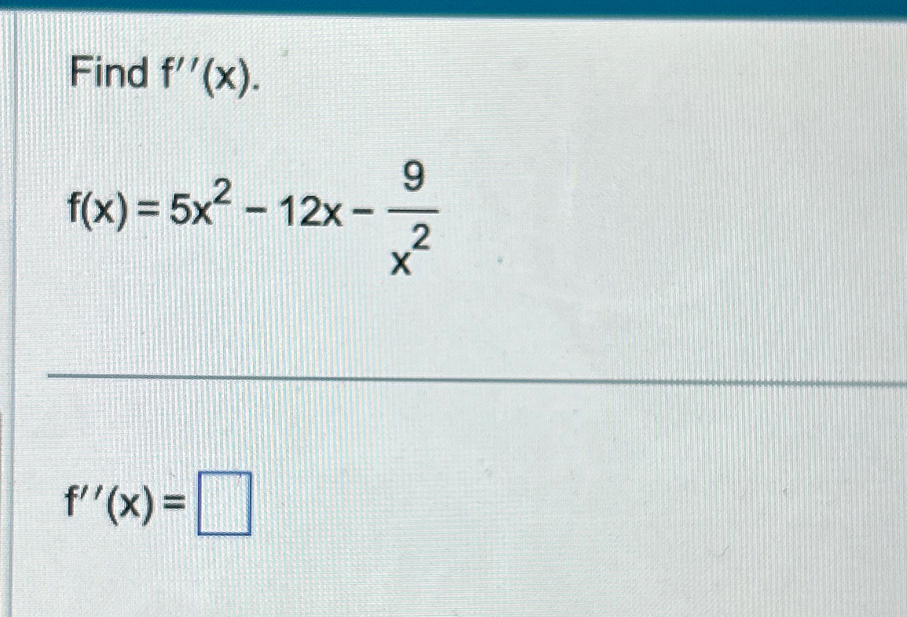 f x )= 5x 2 6x 12