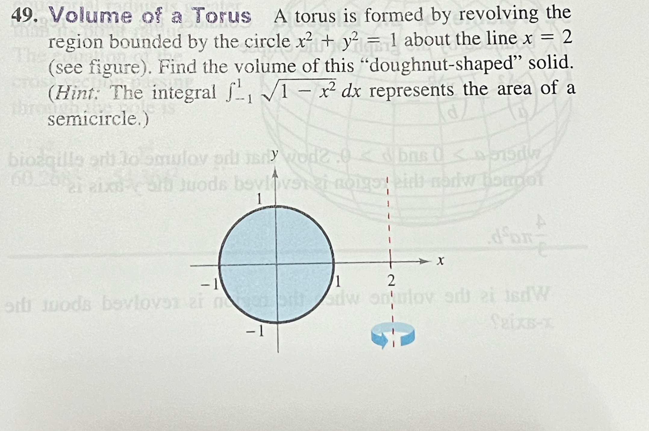 Solved Volume of a Torus A torus is formed by revolving the | Chegg.com