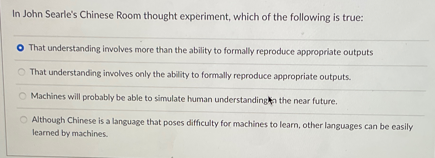 searle's chinese room thought experiment