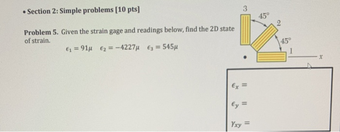 Solved • Section 2: Simple problems (10 pts] 3 45° Problem | Chegg.com