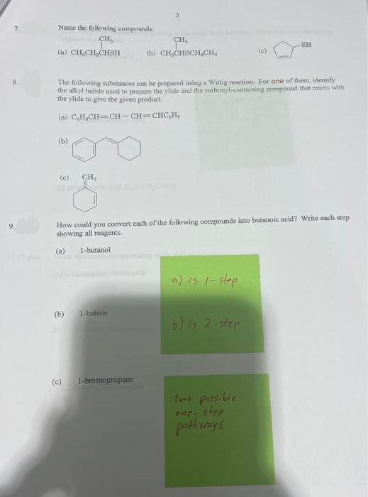 Solved Name The Following Compounds: (a) (b) (c) The | Chegg.com