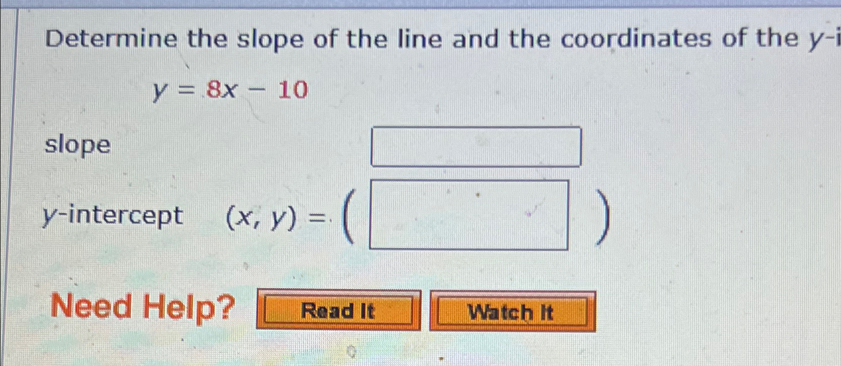 2y 8x 10 slope