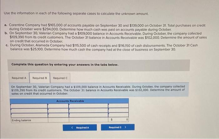 Solved Use the information in each of the following separate | Chegg.com