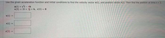 Solved Use the given acceleration function and initial | Chegg.com