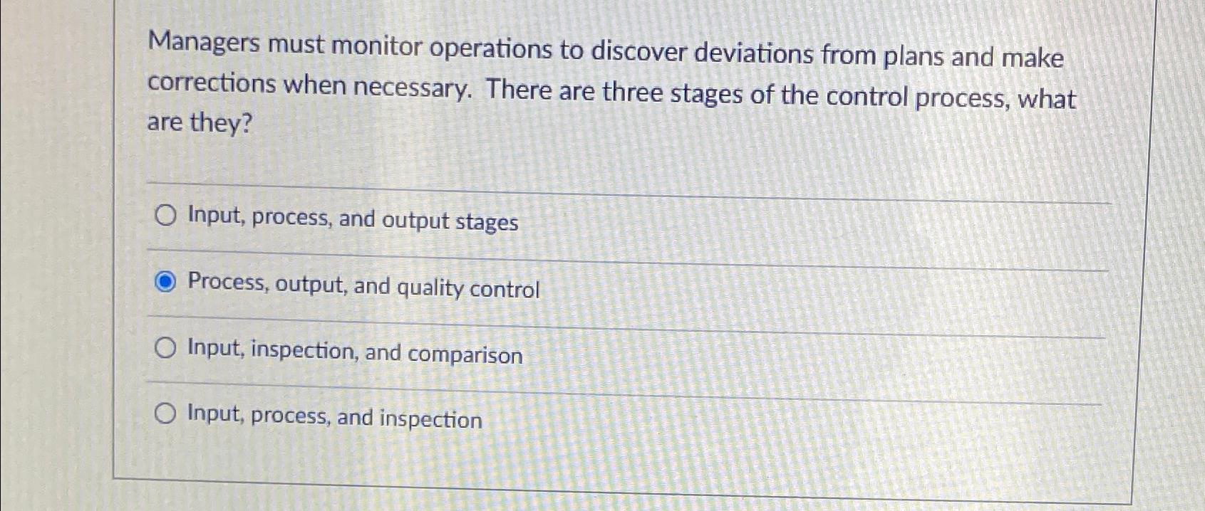 Solved Managers must monitor operations to discover | Chegg.com